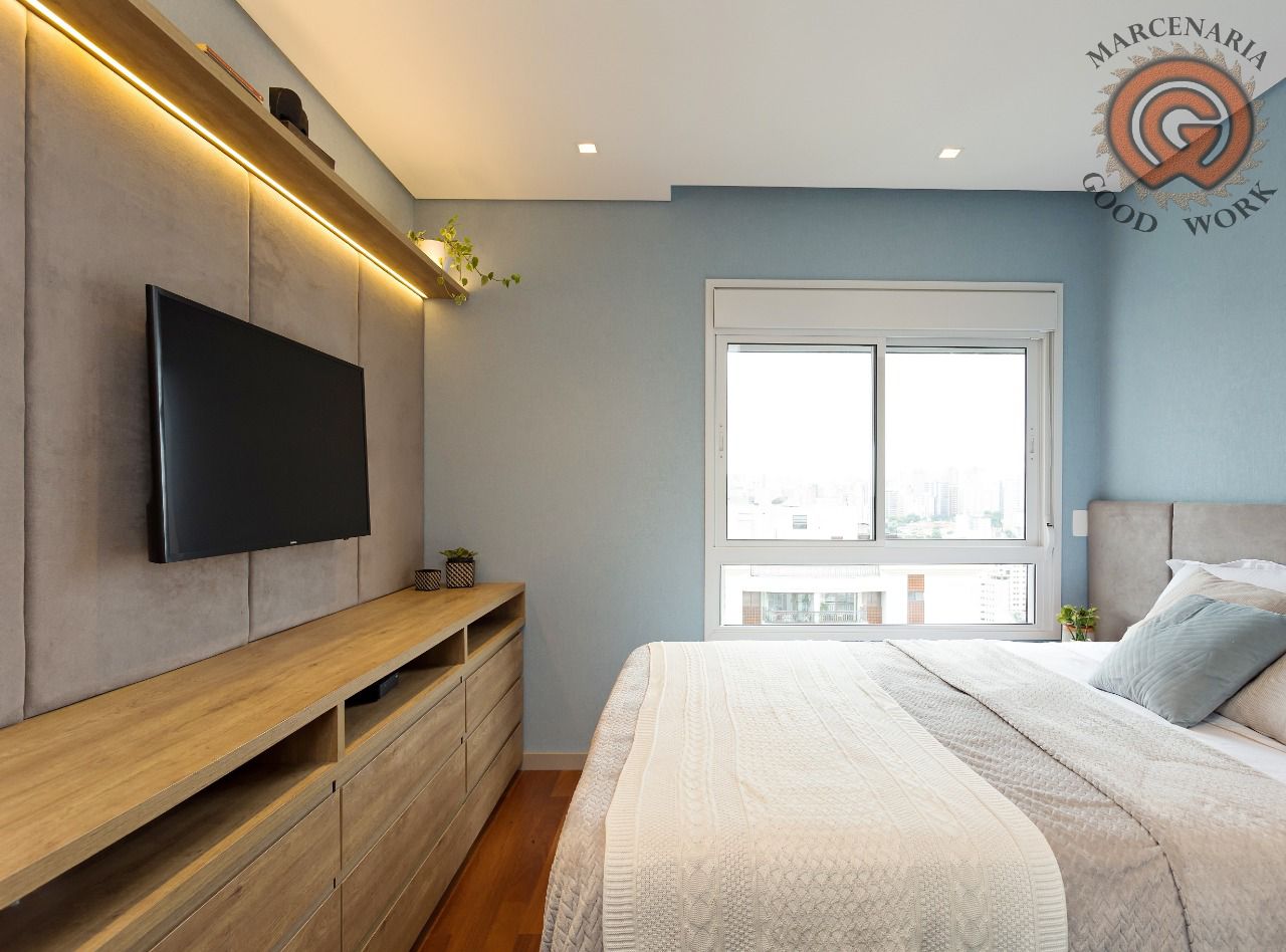 Painel para TV-Sob Medida-Mdf Carvalho Mel-Marcenaria Good Work-Fotos Profissionais-2 -compress.jpeg